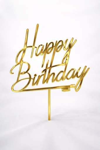 Adorno Acrilico para Pastel de Feliz Cumpleaños (1 pz)